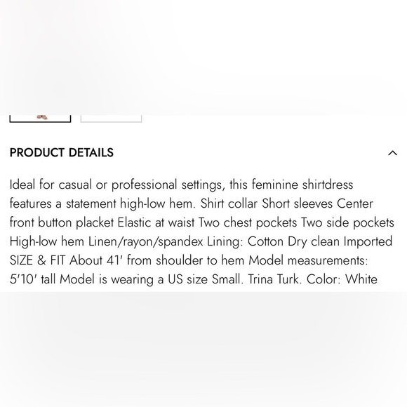 Trina Turk Incandescence High-Low Shirtdress Linen Blend in Torch color,size M - Picture 4 of 11